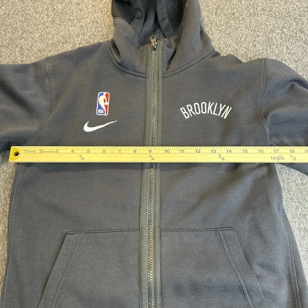 Nike Boys Brooklyn Nets NBA Showtime Full Zip Hoodie Black Medium 10-12 Dri-FIT - Picture 8 of 16
